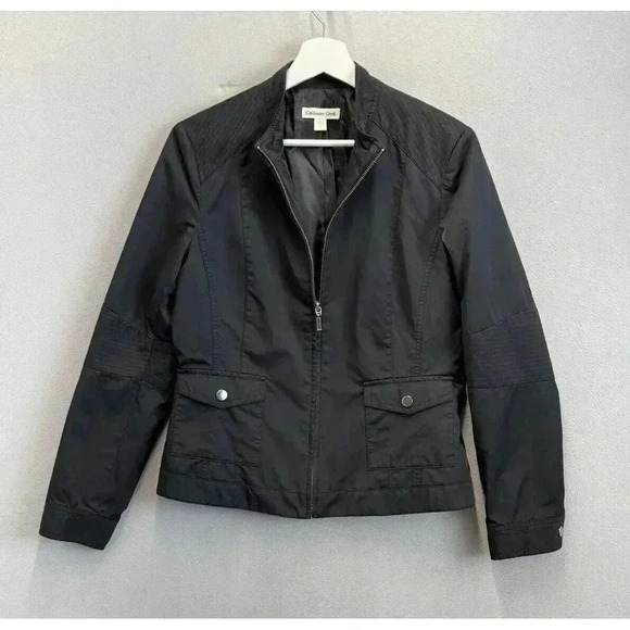 Coldwater Creek Women's Size 6 Black Nylon Blend Lightweight Zip Up Jacket - Picture 1 of 7